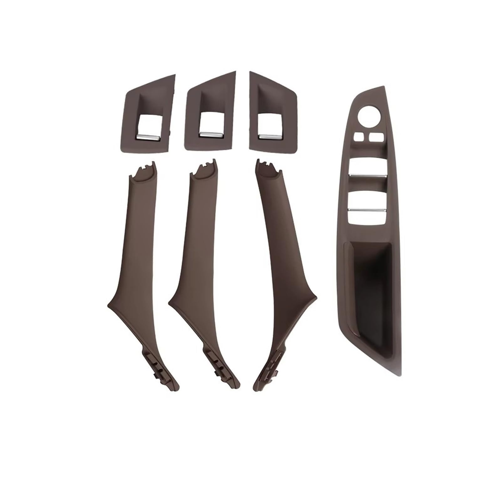 Auto Innentürgriff 5 Für Serie Für F10 Für F18 523 525 528 LHD RHD 7 Farben Beige Schwarz Carbon Faser Auto Innen Tür Griff Pull 7PCS Set Auto Türgriff Innen(RHD Moka) von XingPuBhD