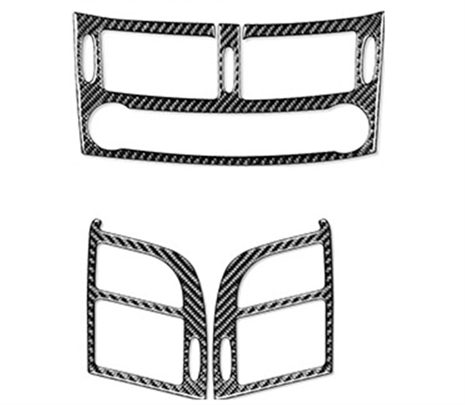 Auto Schalttafelverkleidung Für Benz Für E-Klasse Für W211 2003-2009 Carbon Fiber Center Control Klimaanlage Vent Scheinwerfer Schalter Trim Abdeckung Aufkleber(Center Vent Set) von XingPuBhD