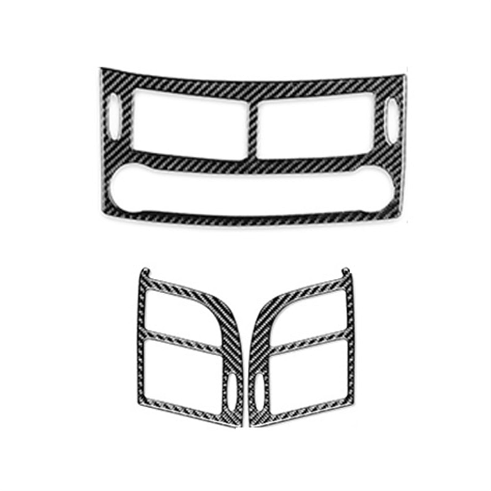 Auto Schalttafelverkleidung Für Benz Für E-Klasse Für W211 2003-2009 Carbon Fiber Center Control Klimaanlage Vent Scheinwerfer Schalter Trim Abdeckung Aufkleber(Center Vent Set B) von XingPuBhD