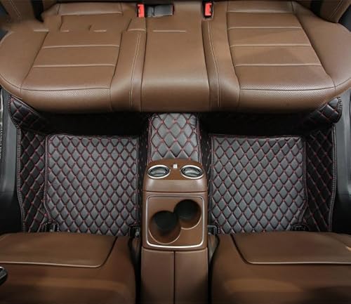 Automatten 1Pc Custom Auto Fußmatten Teppich Boden Liner Leder Für Hyundai Für Palisade 2021 2022 2023 Auto FußMatten(Back Row-Black Red) von XingPuBhD