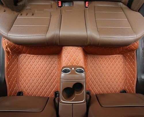 Automatten 1Pc Custom Auto Fußmatten Teppich Boden Liner Leder Für Hyundai Für Palisade 2021 2022 2023 Auto FußMatten(Back Row-Brown) von XingPuBhD