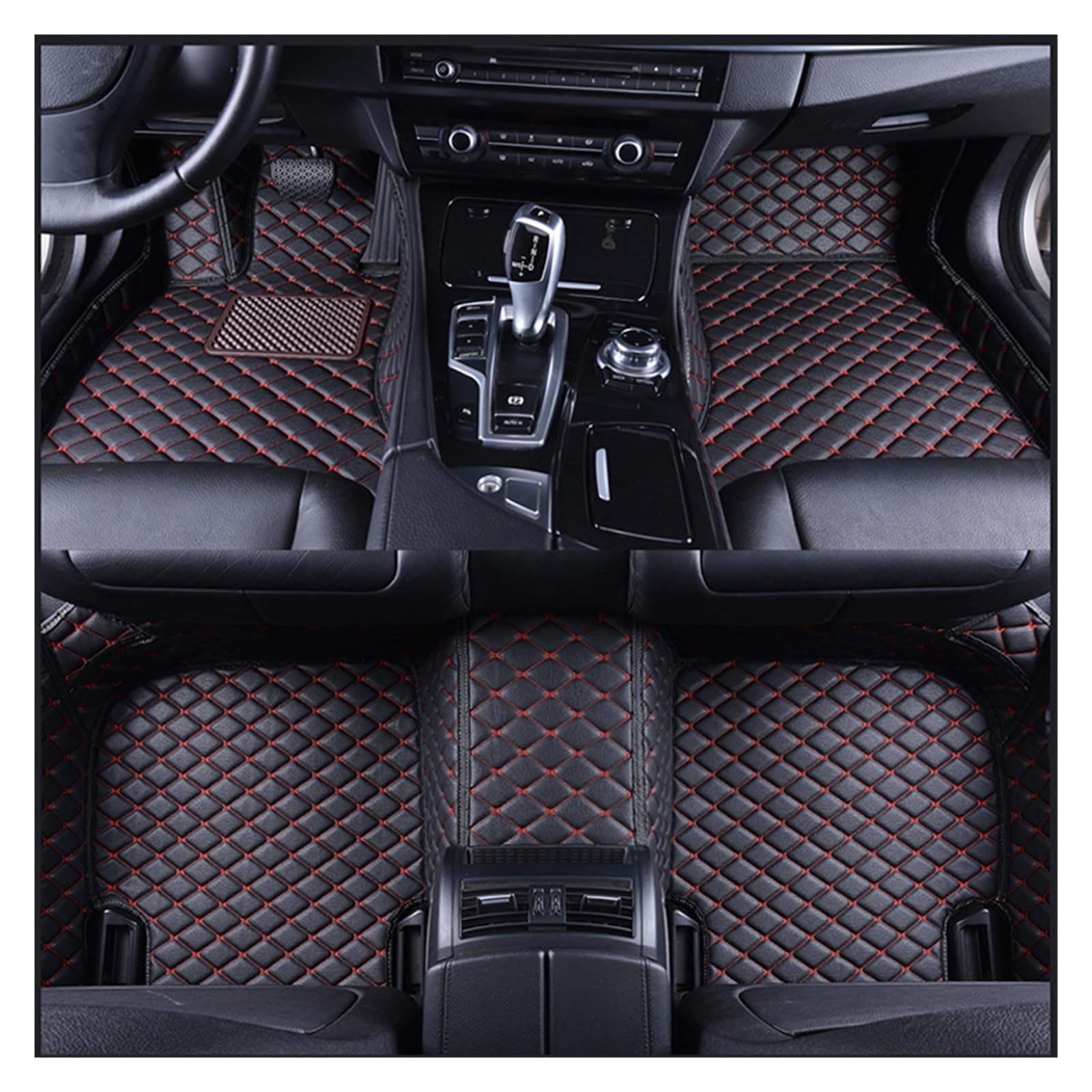 Automatten Auto Boden Matte Boden Liner Matte Teppich Auto Zubehör Für Haval Für Jolion 2021 2022 2023 Auto FußMatten(Black Red,Right Hand Driver) von XingPuBhD