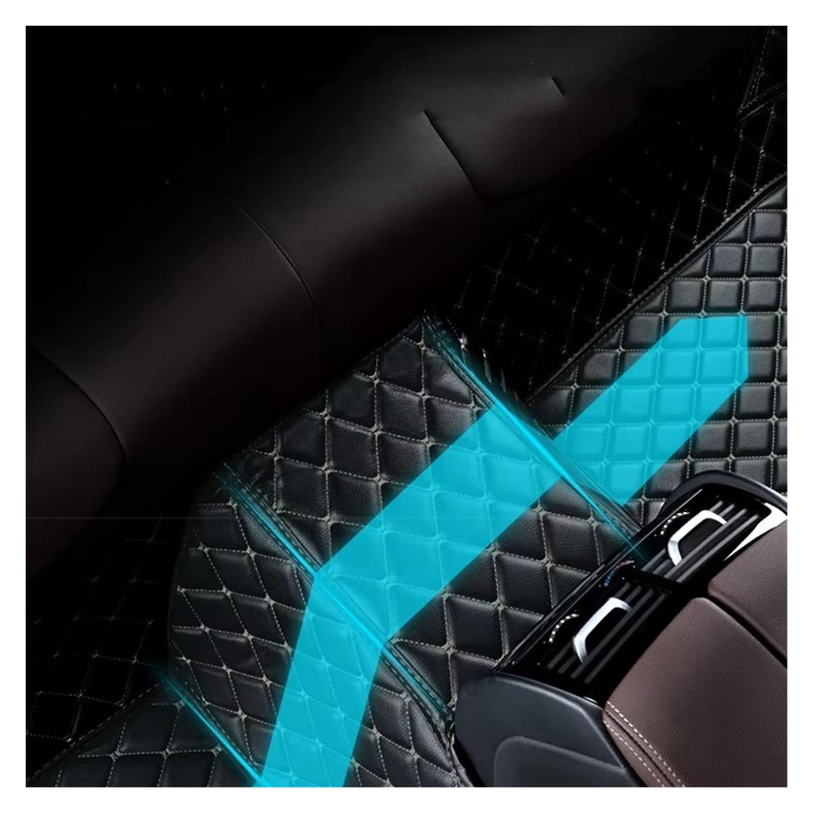 Automatten Auto Bodenmatte Leder Teppich Fußpolster Auto Teppich Für Lexus Für Ls460 2006 2007 2008 2009 2010 2011 2012 2013 2014 2015 2016 Auto FußMatten(Black Red) von XingPuBhD