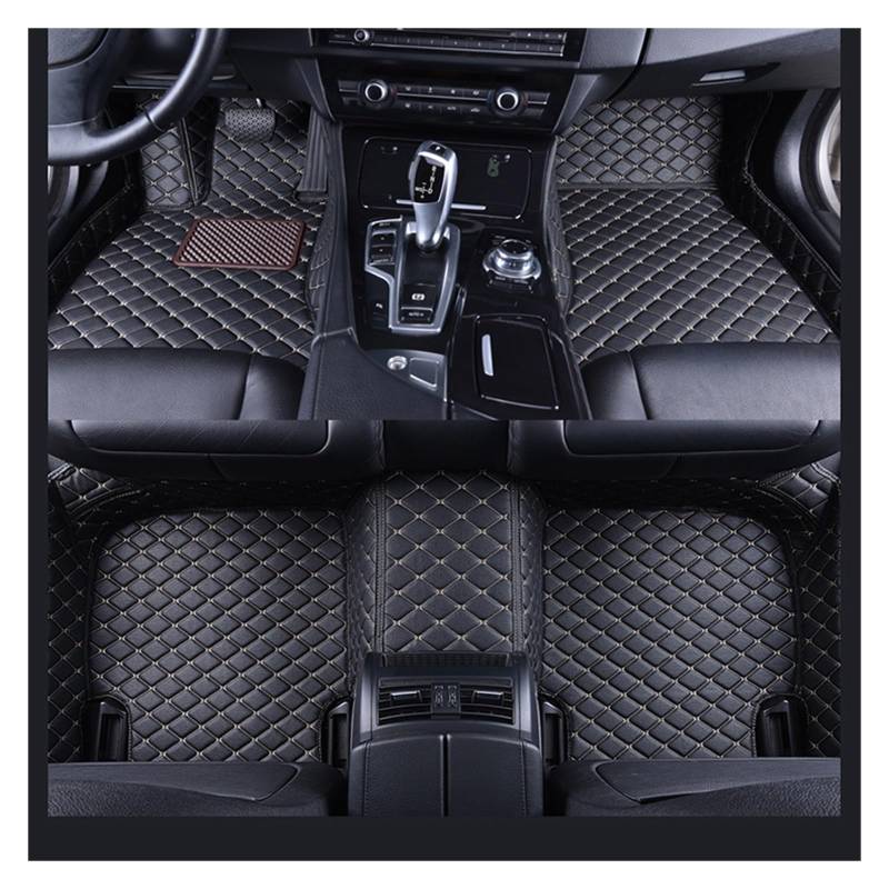 Automatten Auto-Bodenmatten-Bodeneinlagen Matte Teppich Autozubehör Für A6 Für C8 2019 2020 2021 2022 2023 Auto FußMatten(Black Beige,Left Hand Driver) von XingPuBhD