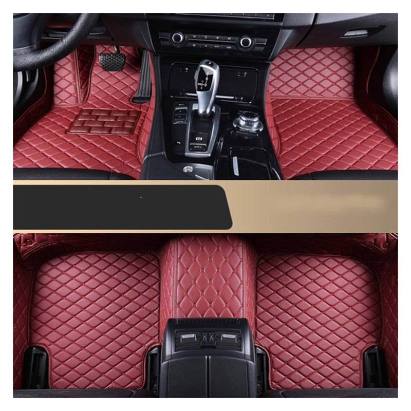 Automatten Auto-Fußmatten Lederteppich Für Mini Für Cooper Für R56 Für F55 Für F56 Für F57 Autozubehör Auto FußMatten(Wine red) von XingPuBhD