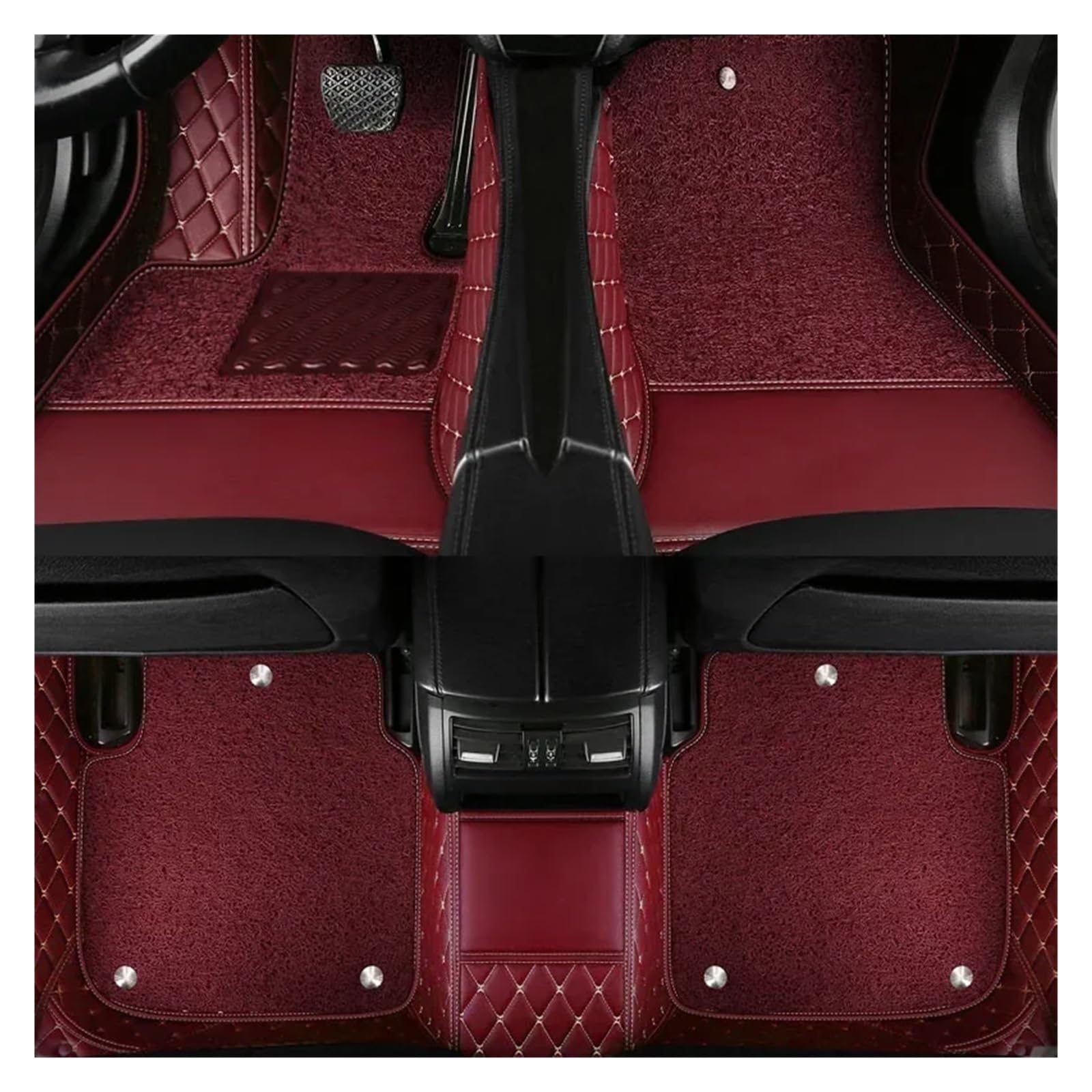 Automatten Auto-Fußmatten Teppich Für A6 Für 4G2 2010 2011 2012 2013 2014 2015 2016 2017 2018 Auto FußMatten(Red 5seat) von XingPuBhD