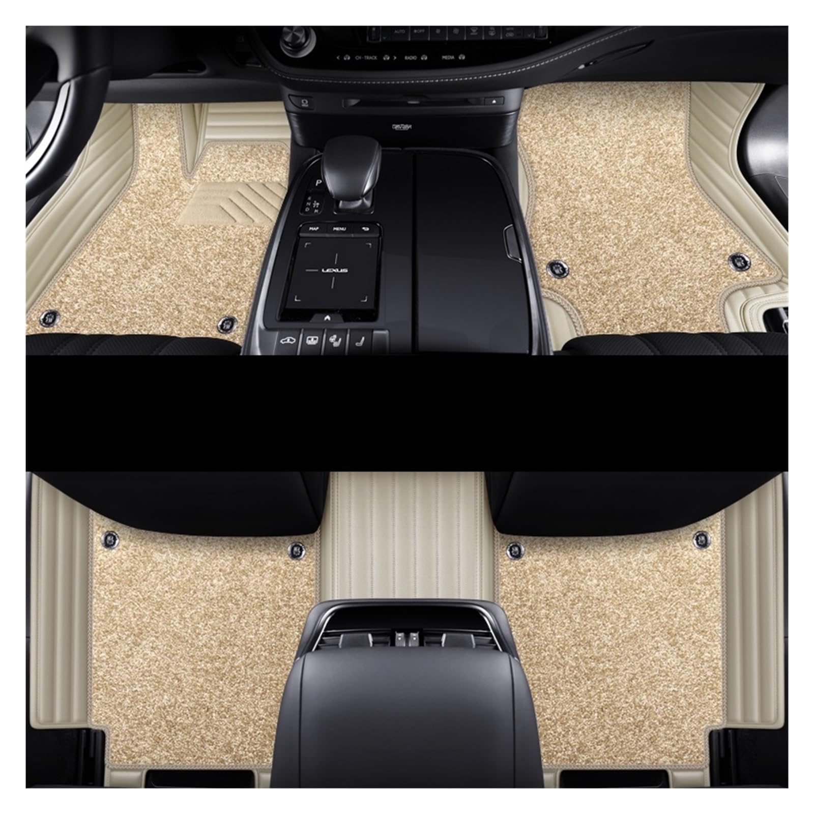 Automatten Auto-Fußmatten Teppiche Styling Innenausstattung Für Range Für Rover Für Sport 2014 2016 2018 2020 2021 Auto FußMatten(Double beige2) von XingPuBhD