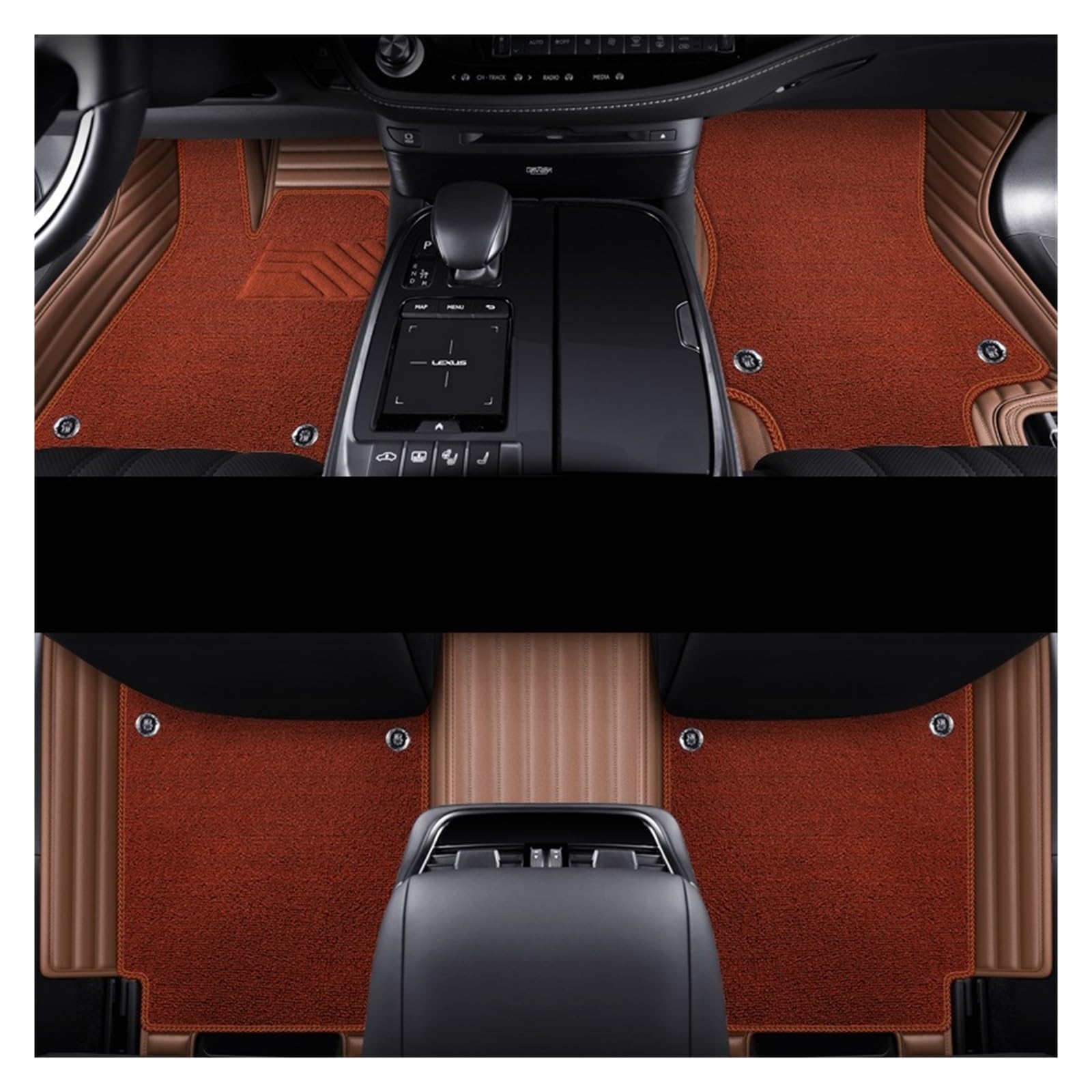 Automatten Auto-Fußmatten Teppiche Styling Innenausstattung Für Range Für Rover Für Sport 2014 2016 2018 2020 2021 Auto FußMatten(Double brown1) von XingPuBhD