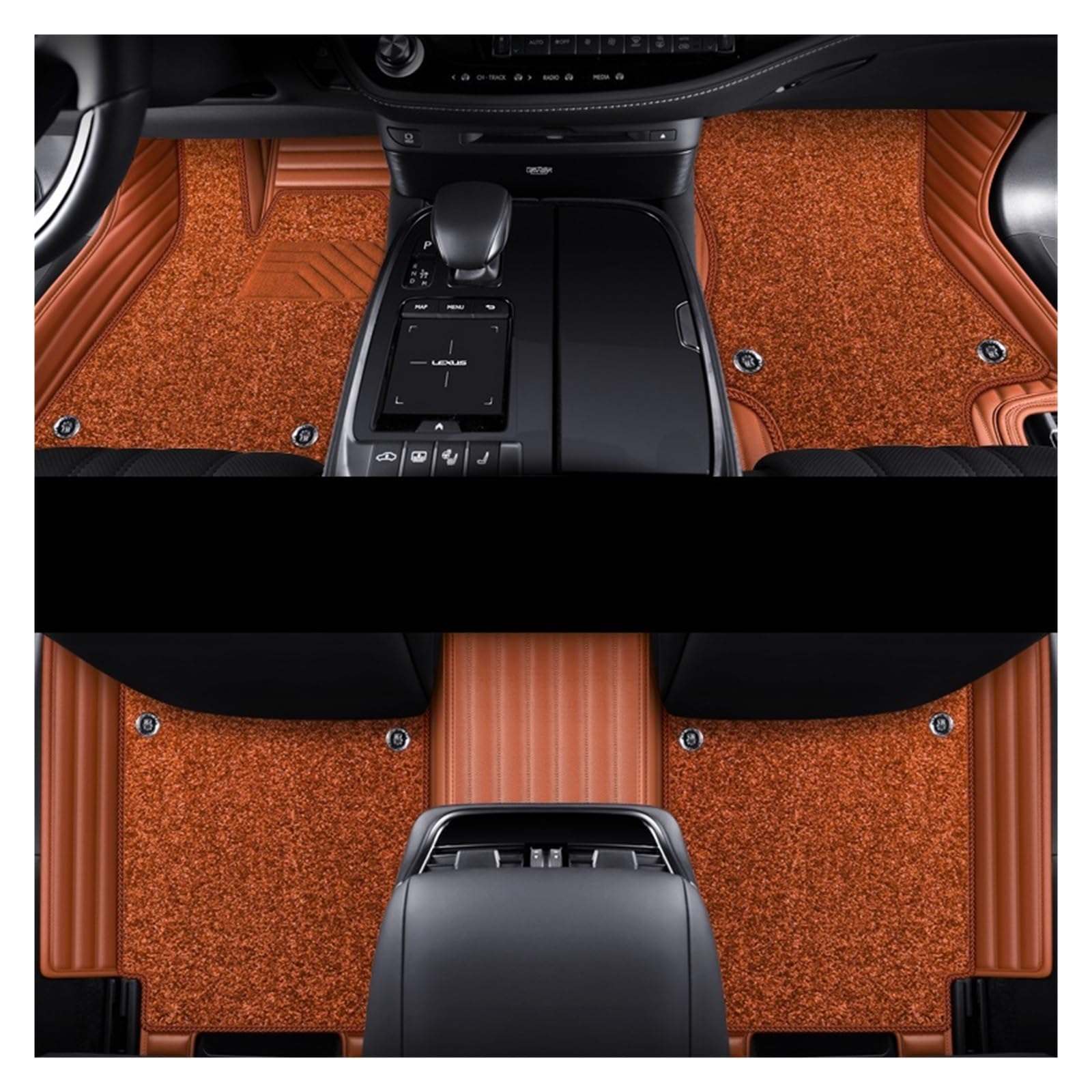 Automatten Auto-Fußmatten Teppiche Styling Innenausstattung Für Range Für Rover Für Sport 2014 2016 2018 2020 2021 Auto FußMatten(Double orange 2) von XingPuBhD