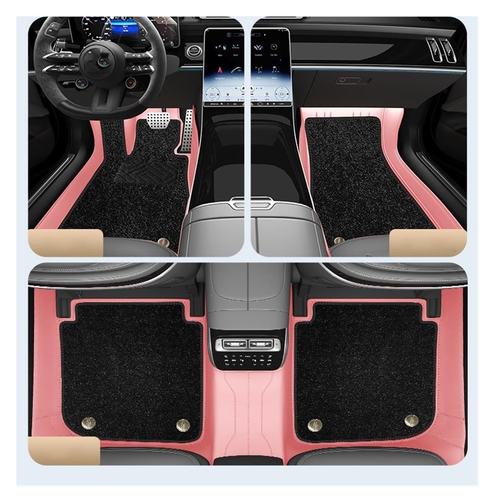 Automatten Kompletter Satz Leder-Autofußmatten Auto-Innenraummatte Für A6 Für C7 Für Allroad 2007 2008 2009 2010 2011 2012 Auto FußMatten(F 7 PCS) von XingPuBhD