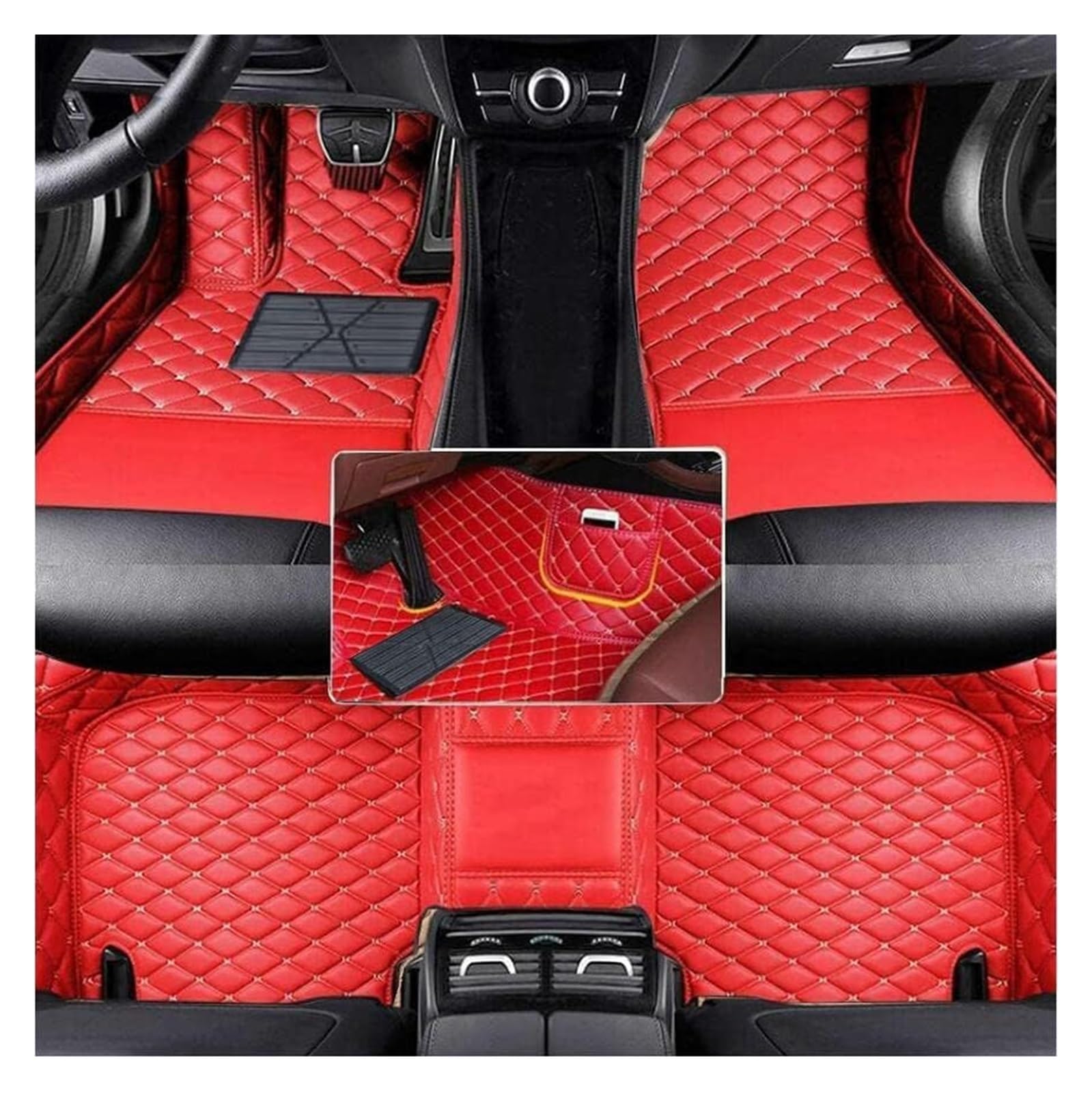 Automatten Maßgeschneiderte Auto-Bodenmatten Bodenmatten Teppiche Für Mazda 5 2008 2009 2010 2011 2012 2013 Auto FußMatten(Red) von XingPuBhD