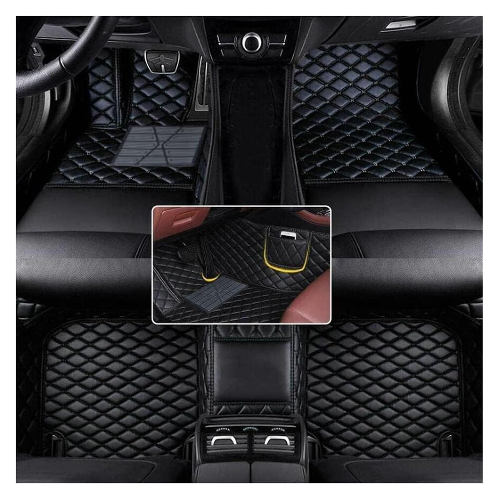 Automatten Maßgeschneiderte Auto-Fußmatten Bodeneinlagen Matten Teppiche Für Chevrolet Für Prisma 2013 2014 2015 2016 Auto FußMatten(Full Black) von XingPuBhD