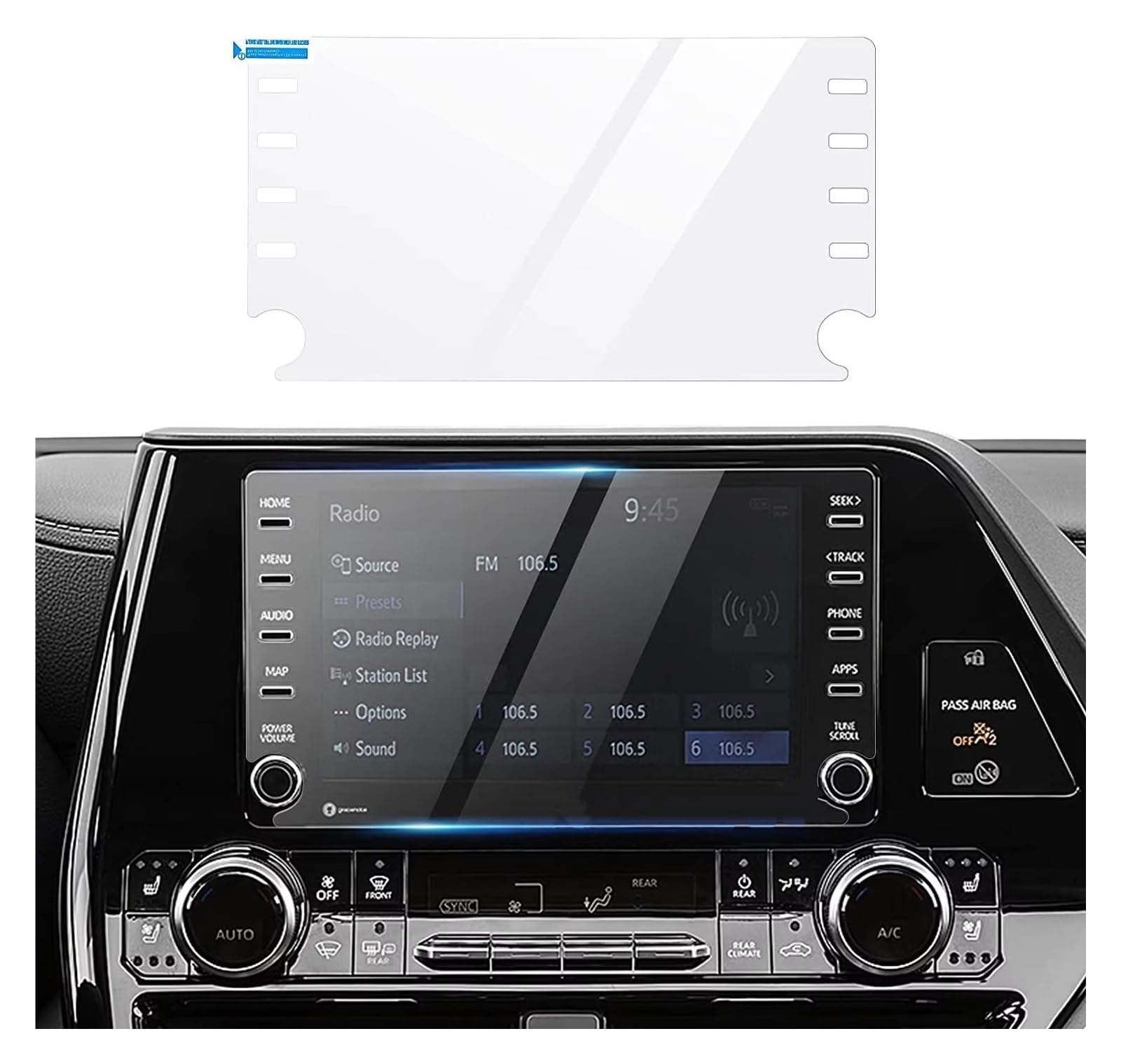 GPS-Navigationsfilm Für Toyota Für Highlander 2020 2021 2022 2023 8 Zoll Gehärtetes Glas 9H Navigation Touchscreen Schutzfolie Navi Displayschutzfolie von XingPuBhD