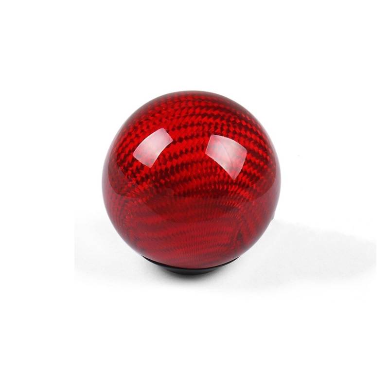 XingPuBhD Schaltknäufe Carbon Fiber Schaltknauf Schaltgetriebe Schalthebelknopf Runder Kugelform Griffknopf Schaltknauf Abdeckung(Ball Shape red) von XingPuBhD