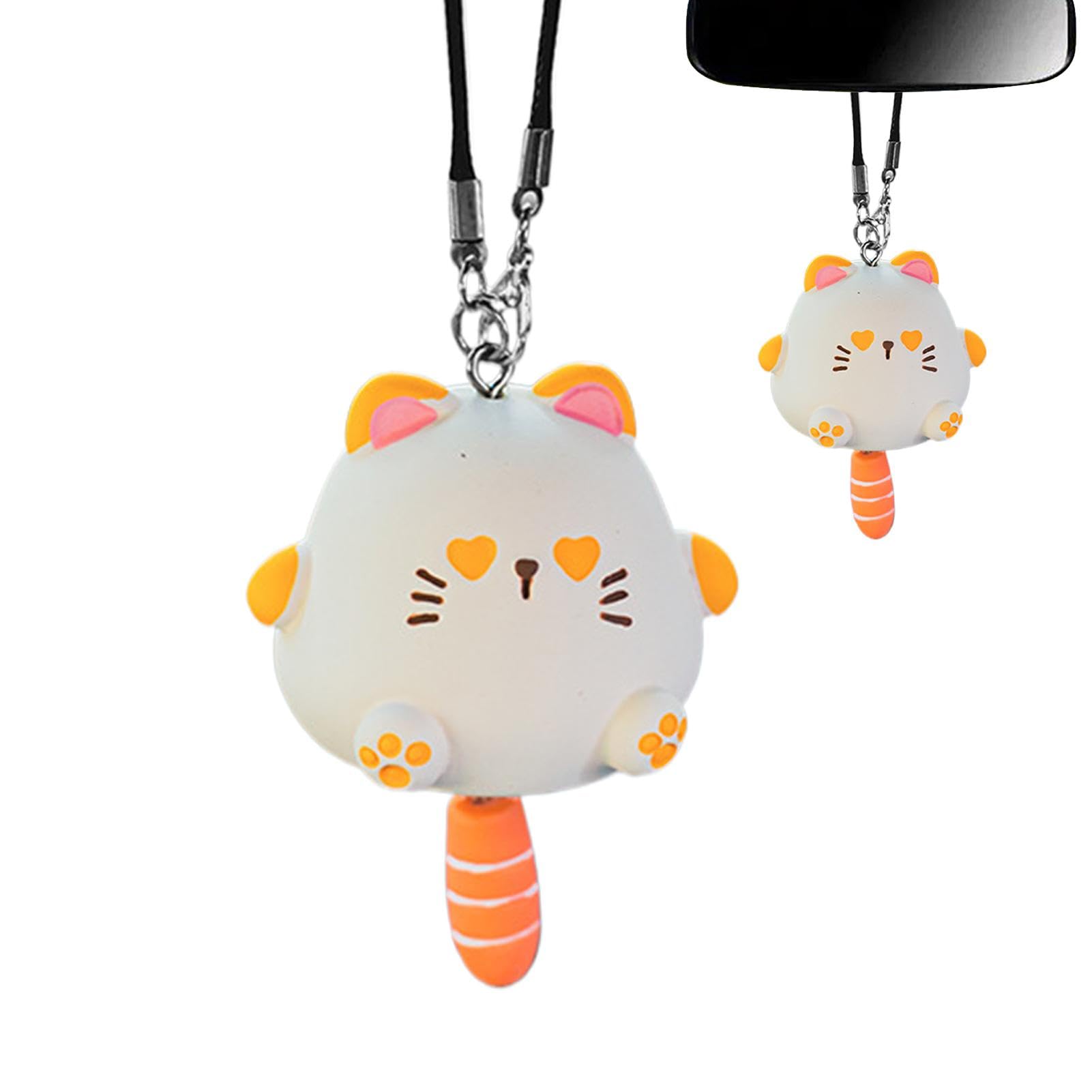 Katze Anhänger für Auto - Katze Auto Charm, Auto Katze Ornament | Glückskatze Auto Rückansicht Ornament Rückansicht Kätzchen Charm Ornament Auto Hängende Harz Kätzchen Zubehör Auto Rückansicht von Xinhuju