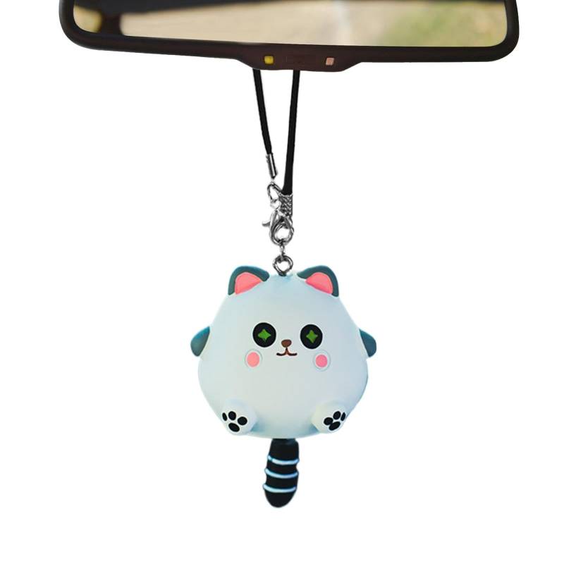 Katzenanhänger für Auto - Rückspiegel Kätzchen Charm Ornament Auto Katze Auto Spiegel Ornament | Auto Spiegel Anhänger, Kleine Süße Katze, Runde Tür von Xinhuju