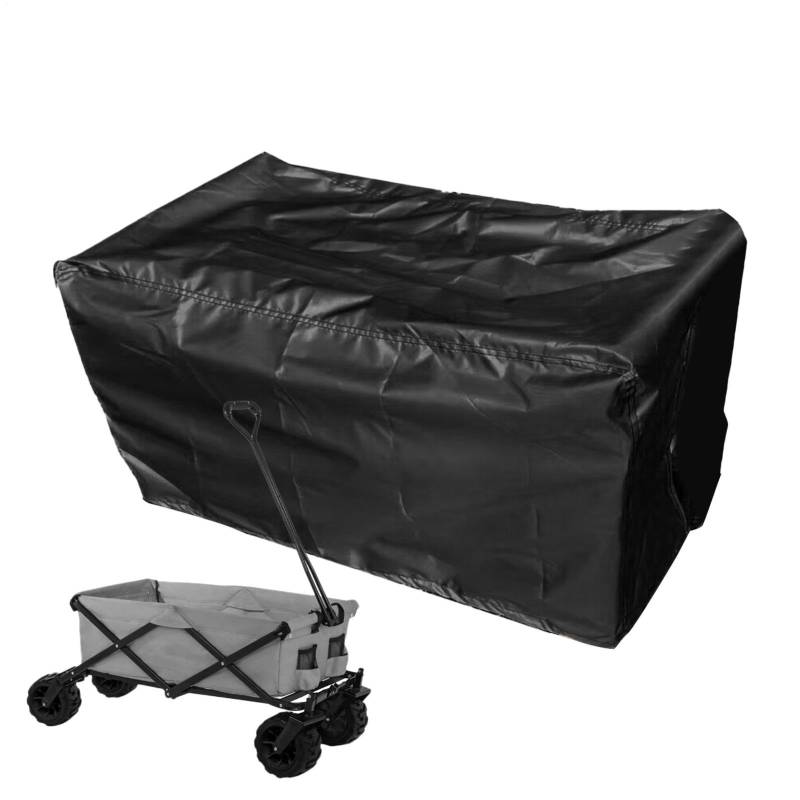 Klappbare Wagenabdeckung, staubdicht, schwarze Q-Cart-Trolley-Abdeckung, schützt vor Schmutz, Sonnenlicht, Frost und Schnee, Garten, Terrasse, langlebige Doppelnähte und hohe Elastizität des Oxford-St von Xinhuju