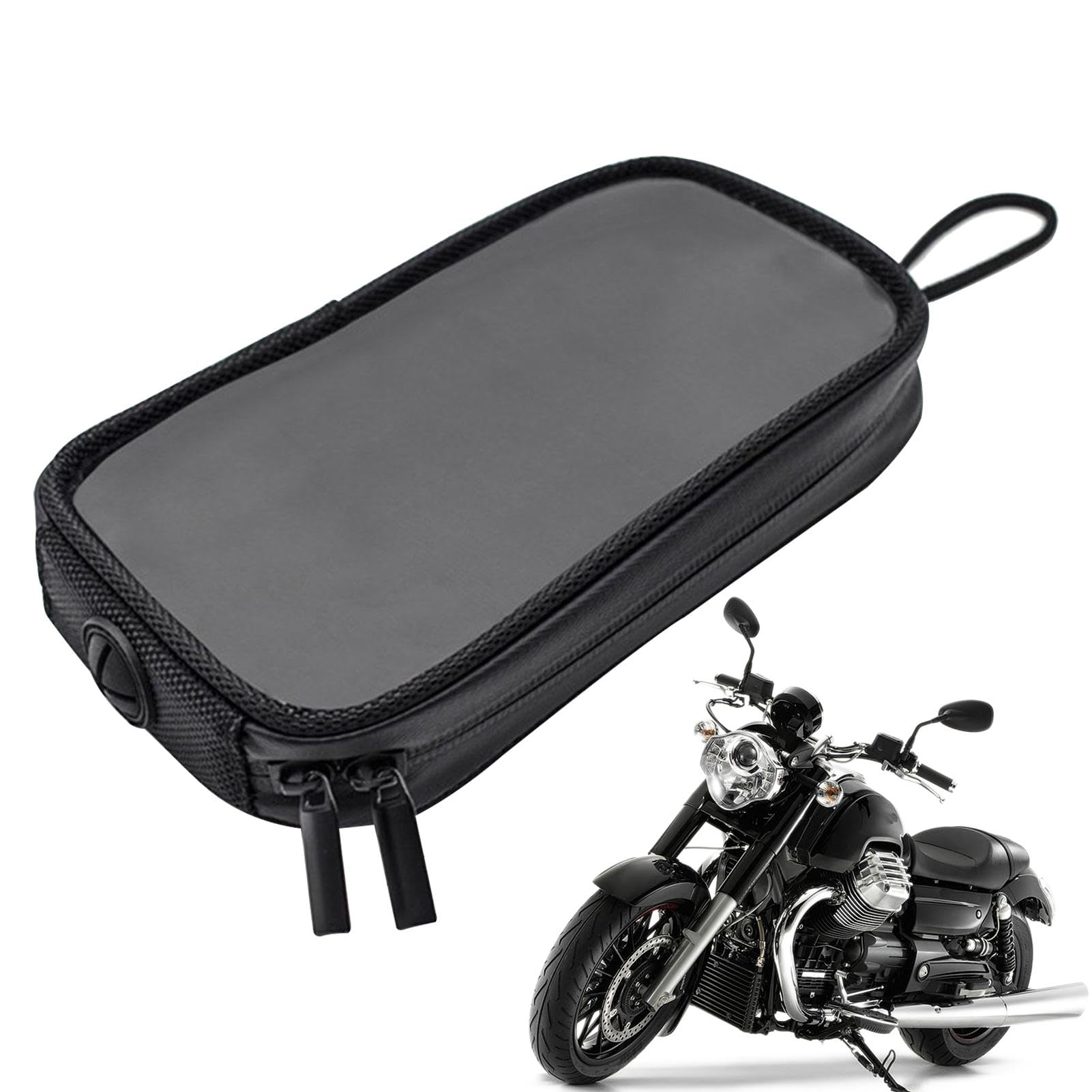 Magnetischer Motorrad-Tankrucksack, magnetischer Motorrad-Tankrucksack, S wasserdichte Fahrrad-Handytasche, Fahrrad-Tanktasche, Motorrad-Ausrüstungstasche mit Reißverschluss, Motorrad-Zubehörtasche von Xinhuju