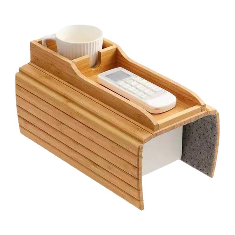 Sofa Cup Stand Holz Couch Cup Halter Tablett Faltbare Sofa Armlehre Tablett Sofa Handy Armlehnen Organizer Couch Organizer Caddy Armlehnen Tisch Getränke Snacks Telefon Fernbedienung Home von Xinhuju