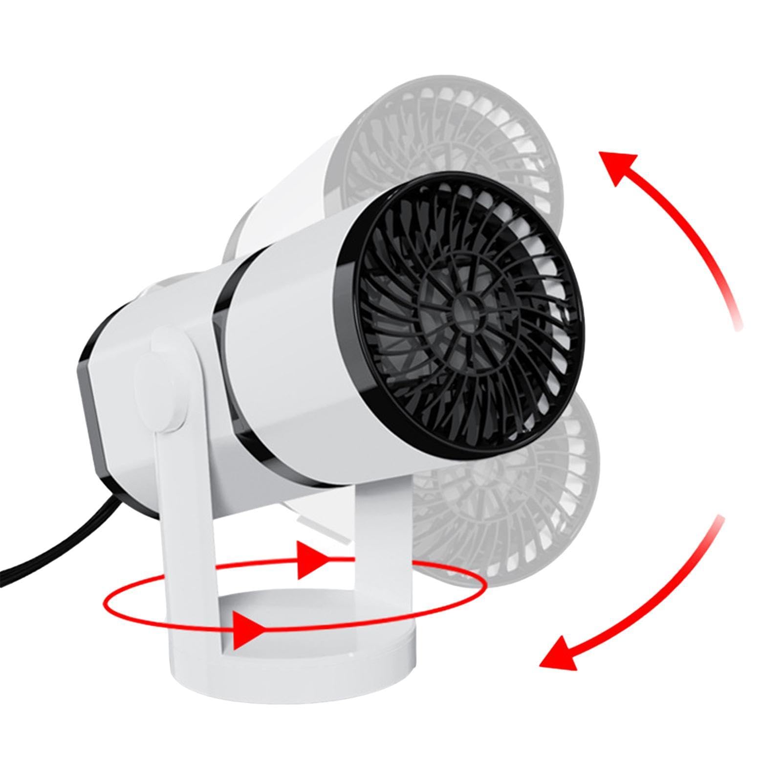 Tragbarer Auto-Entfroster – 2-in-1-Heiz- und Kühlventilator, 12 V 150 W/24 V 200 W Antibeschlag-Demister | Um 360° drehbare Basisheizung für die Windschutzscheibe von PKW, LKW, Wohnmobil, Anhänger, sc von Xinhuju