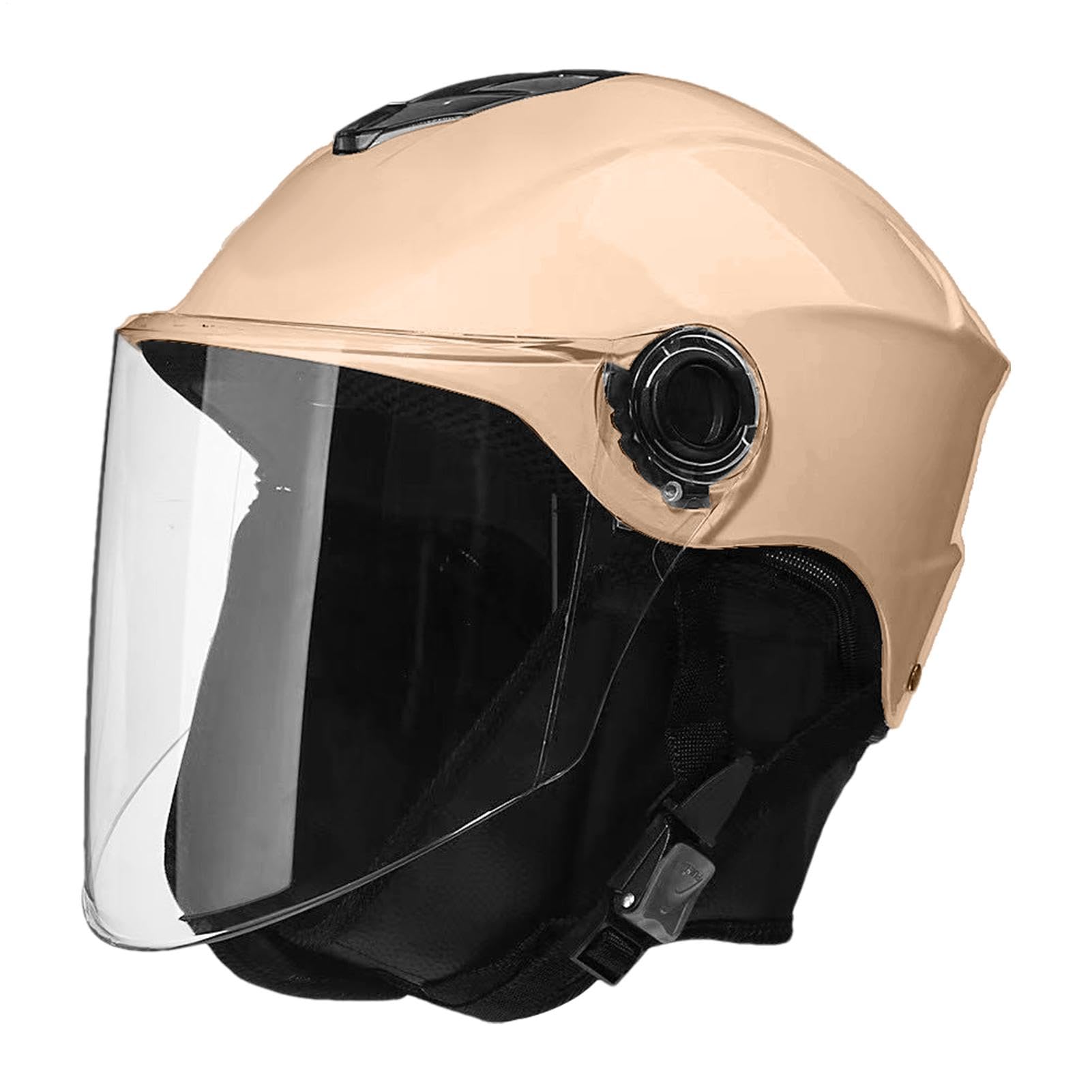 Warme Motorrad-Kopfbedeckungen – Halbgesichts-Motorradhelm – Kopfbedeckungen mit offenem Gesicht | Leichte Kopfbedeckung mit offenem Gesicht und Visier, Abnehmbarer Halbschalen-Motocross-Helm mit Sch von Xinhuju