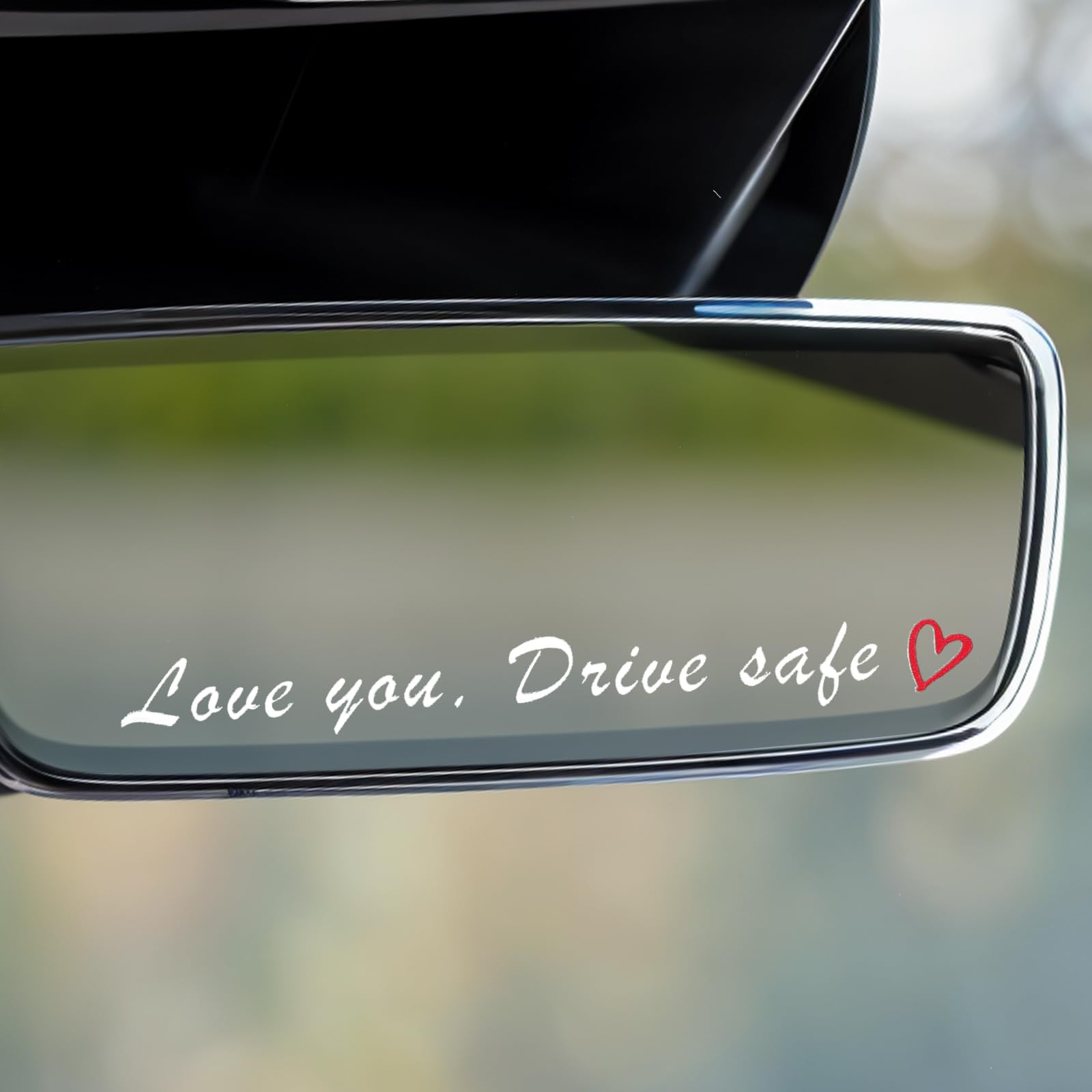 Xinjoduz 4 Stück Spiegel Aufkleber, Love You Drive Safe Spiegelaufkleber Affirmations Vinyl Autoaufkleber Selbstklebender Autospiegel Sticker Geschenk für Fahrer Frauen Männer Rückspiegel Fenster von Xinjoduz