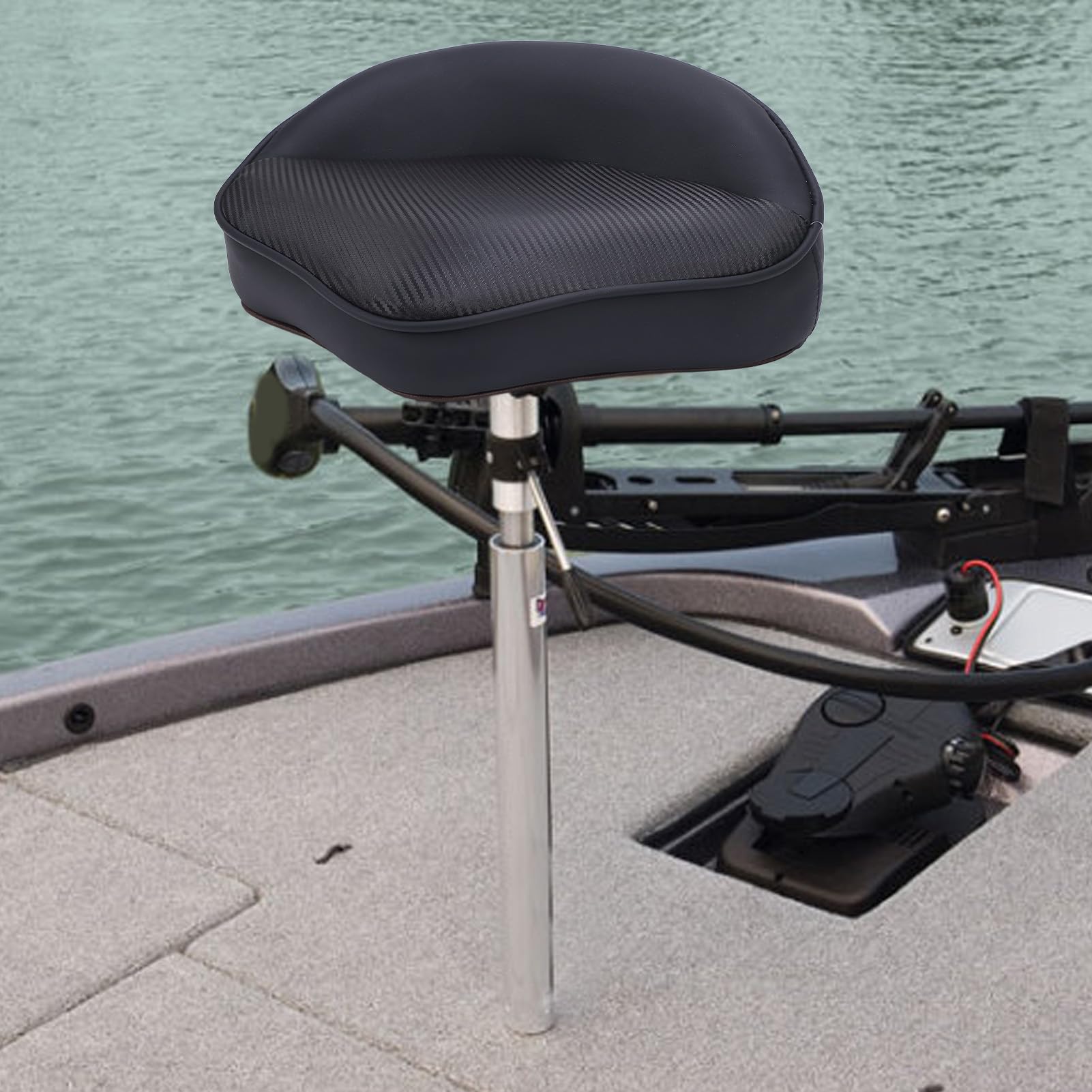 Casting Sitz, PVC Leder Sockel Boot Sitz Angelsitz Casting-Deckssitz mit reservierten Schraubenlöchern, Boot Kabine Sitzen Universal Fit Lean Boat Seat für Yachten Schiffe Angeln von Xiuganpo