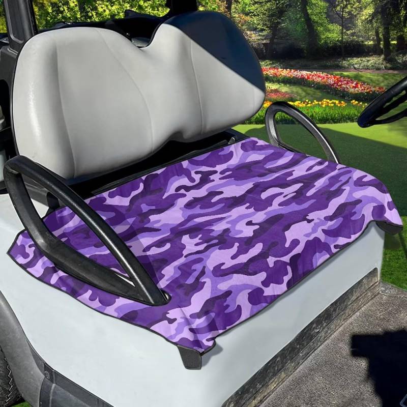 Xoenoiee Lila Zebre-Print Golf Cart Sitzbezüge, Golf Cart Seat Towel/Blanket Fits Most Golf Cart, Club Car of 2-Seat Golf Carts, Easy Install and Clean von Xoenoiee