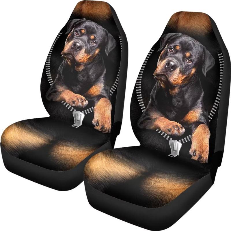 Xoenoiee Rottweiler Hund Druck Auto Sitzbezüge 2 teile/satz Hohe Rückenlehne Stretchy Eimer Sitzbezug Auto Protector Vordersitze Abdeckung von Xoenoiee