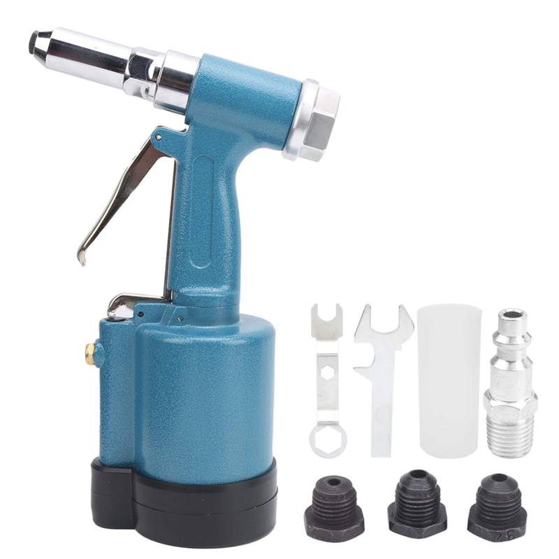 Xolsurg Air Rivet Pistrial Industrial Grade 3 Kiefer Pneumatic Riveter Aviation Aluminiumhydraulikstruktur Blau für den professionellen Gebrauch (Amerikanischer Stil) von Xolsurg