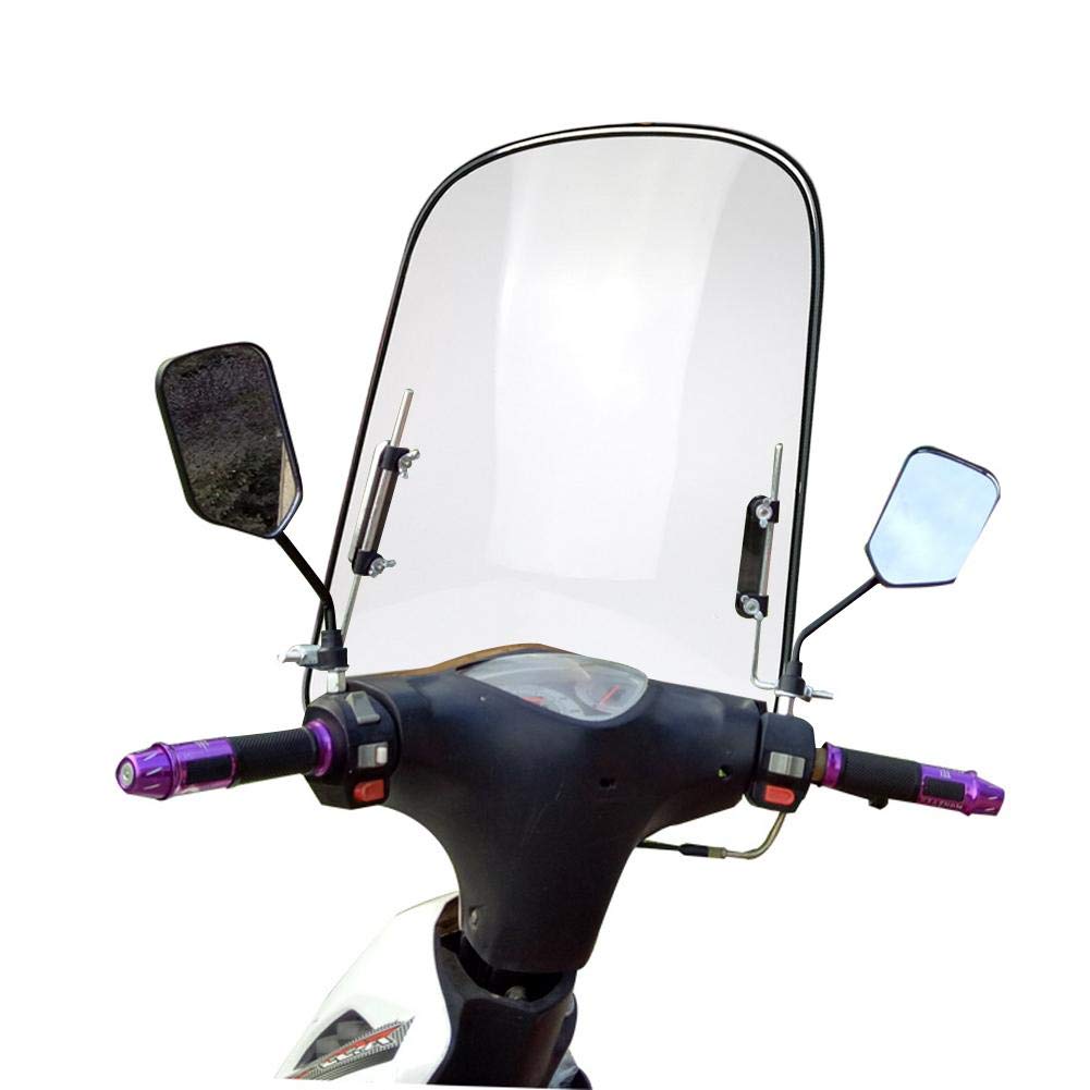 Windschutzscheibe Universal Motorrad Windabweiser Spoiler, Bruchsicheres, Verbreiterte Kante, winddichtes PC Für Motorräder, Elektroautos, Roller von Xploit