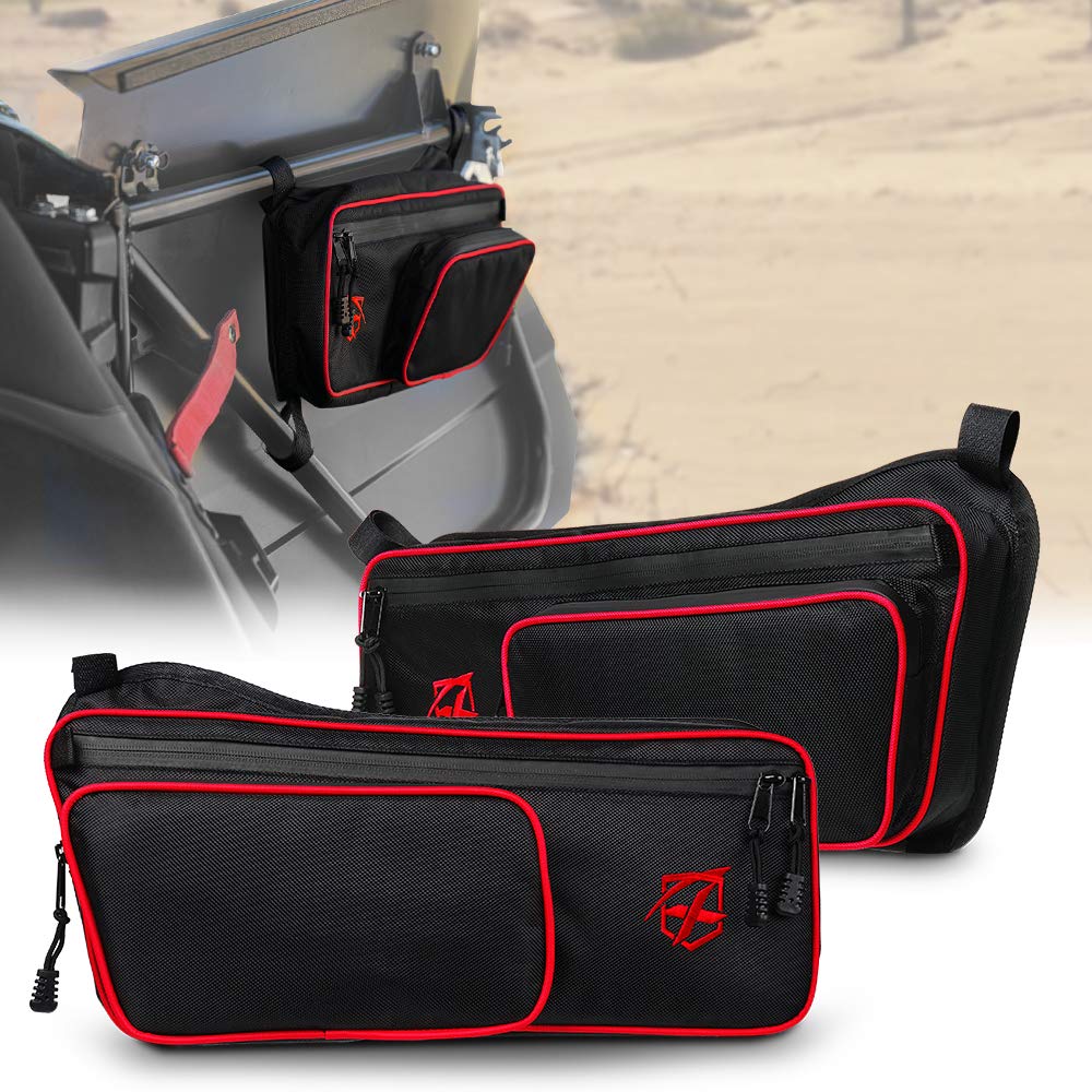 Xprite UTV Hintere Seitentürtaschen mit rotem Futter für 2017 2018 2019 2020 Can Am Maverick X3 Max XRS XDS Tubor R von Xprite