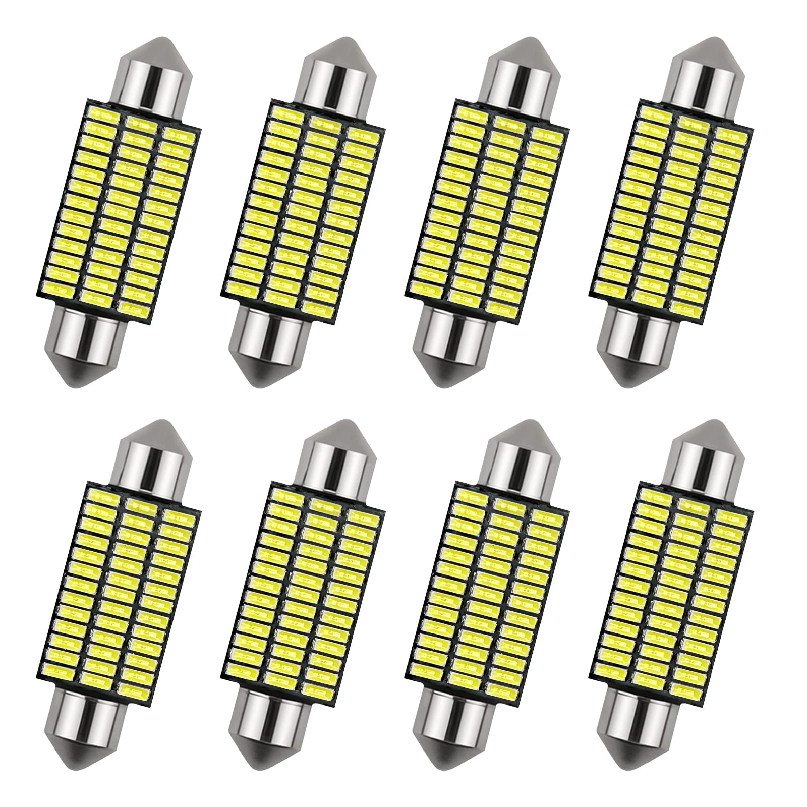 Xreuctop Auto Soffitte, 8 Stück 3 Watt 41mm Auto Soffitte 300 Lumen Canbus für Innenraumbeleuchtung Auto, 12V Energie Sparen Auto LED Lichter für Kennzeichenbeleuchtung, Kofferraumlicht, Weiß von Xreuctop