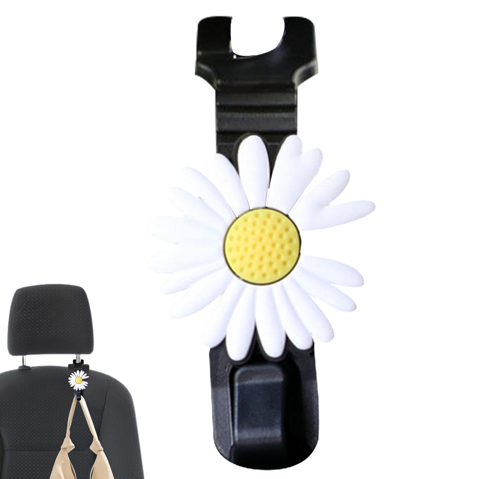 Xtauaguh Blumen-Kopfstützenhaken, Autositz-Kopfstützenhaken - Daisy Design Niedlicher Autohaken | Geldbörsenhalter für Auto, Autositz-Organizer, Rücksitz-Auto-Organizer, für Autositze von Xtauaguh