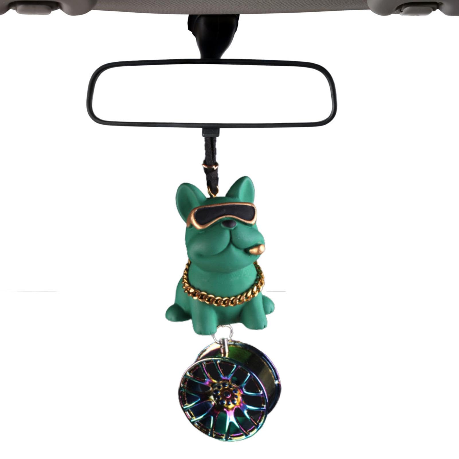 Xtauaguh Bulldogge Autoornament,Französische Bulldogge Autodekoration | Schicker Autoanhänger aus Kunstharz | Auto Innen Zubehör Ornament Nette Auto Ornament Auto Rückspiegel Für Rückspiegel von Xtauaguh