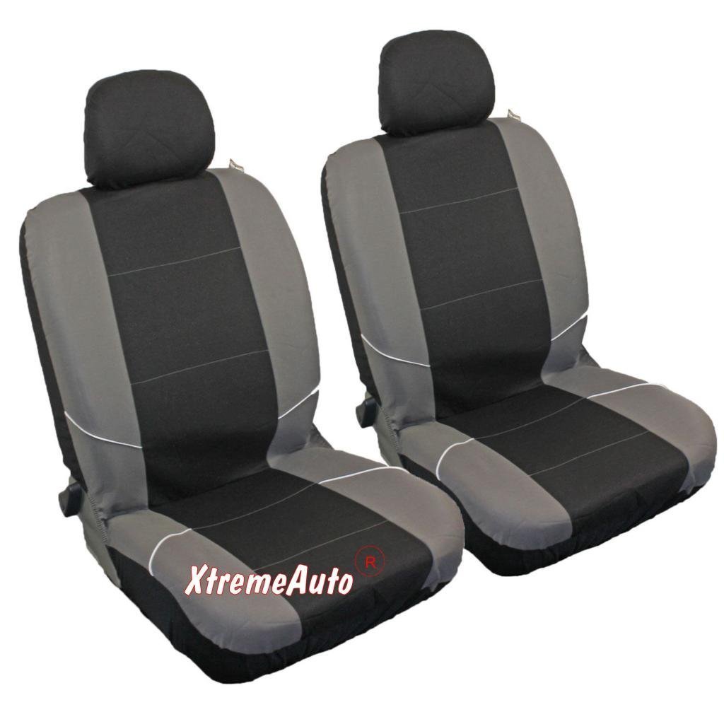 Xtremeauto® Auto-Sitzbezüge, universelle Passform, für Vordersitze, 1 Paar, Schwarz, Grau von Xtremeauto