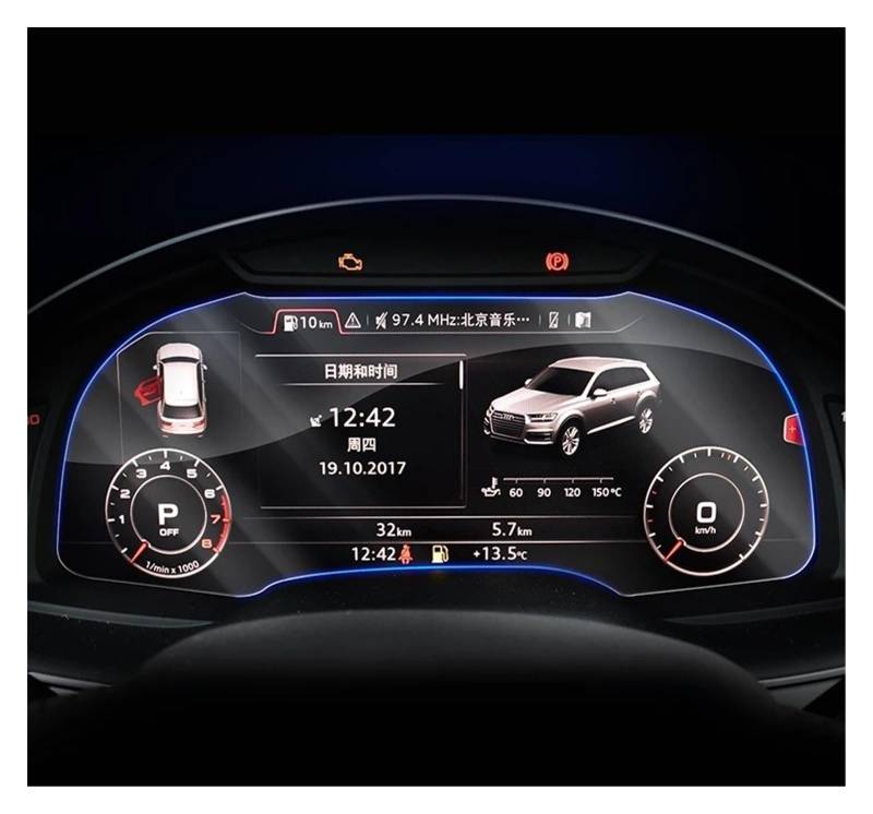 Auto Displayschutz Folie Für Q7 2016 2017 2018 2019 Radio GPS LCD Armaturenbrett Displayschutzfolie Autonavigation Displayschutzfolie Aus Gehärtetem Glas Navigation Schutzfolie(for Instrument) von XuYingBhd