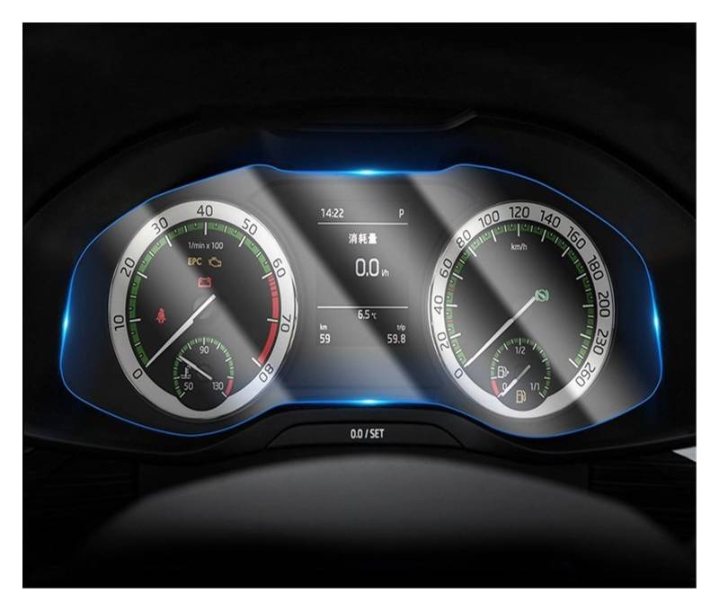 Auto Displayschutz Folie Für Skoda Für Kodiaq Für Karoq Für Superb 2017 2018 2019 Innenausstattung Zentralsteuerungsbildschirm Kratzfest Transparente TPU-Schutzfolie GPS Navigation Schutzfolie(Style A von XuYingBhd