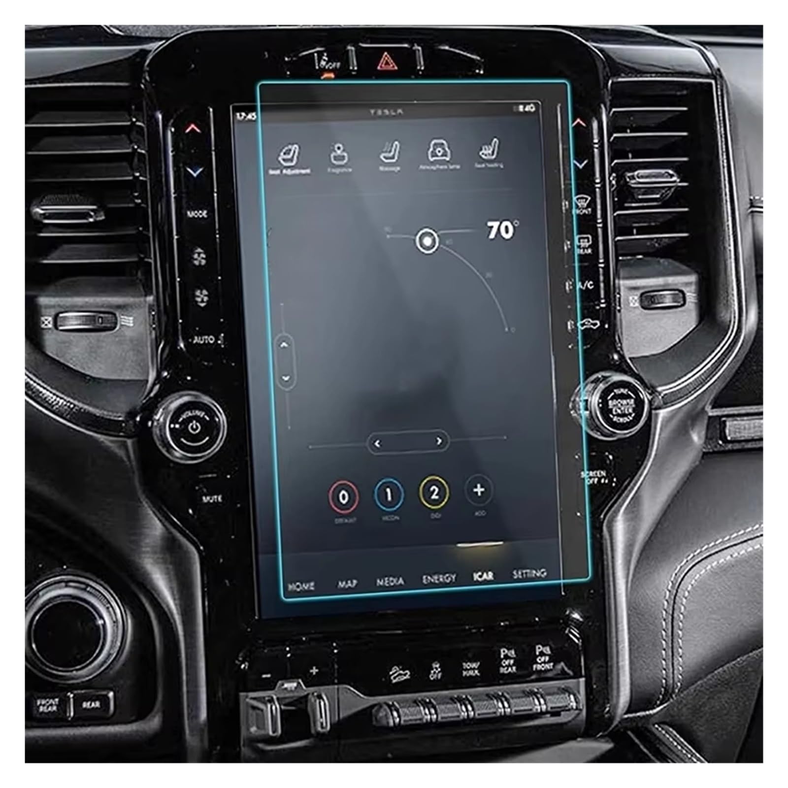 Autonavigationsfilm 12-Zoll-Autonavigations-Touchscreen-Displayschutzfolie Für Dodge Für Ram 1500 2500 3500 2019 2020 2021 GPS-Displayschutz von XuYingBhd