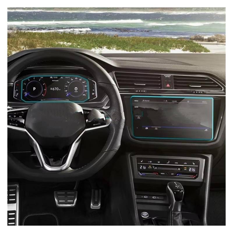 Autonavigationsfilm Auto Navigation Gehärtetem Glas LCD Screen Schutz Film Aufkleber Schutz Für VW Für Tiguan Für Allspace 2022 Dashboard GPS-Displayschutz(GPS and Instrument) von XuYingBhd