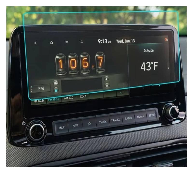 Autonavigationsfilm Auto Screen Protector Auto GPS Navigation Gehärtetes Glas Display-schutzfolie Aufkleber Für Hyundai Für Kona 2022 GPS-Displayschutz von XuYingBhd