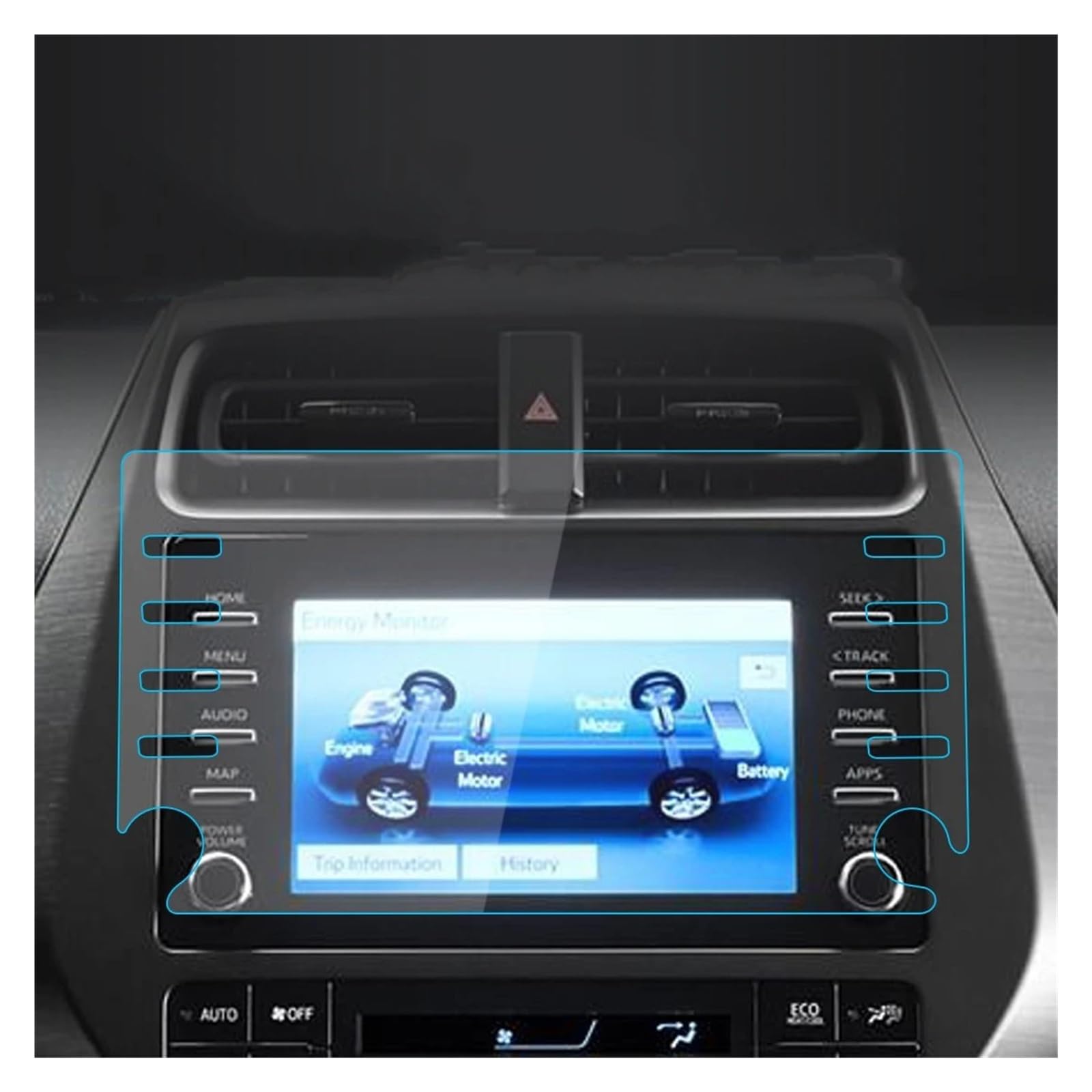 Autonavigationsfilm Auto Zentrale ConsoleTempered Glas Schutz Film Navigator Schutz Film Für Toyota Für Prius 2023 GPS-Displayschutz(21 Prius Blue) von XuYingBhd