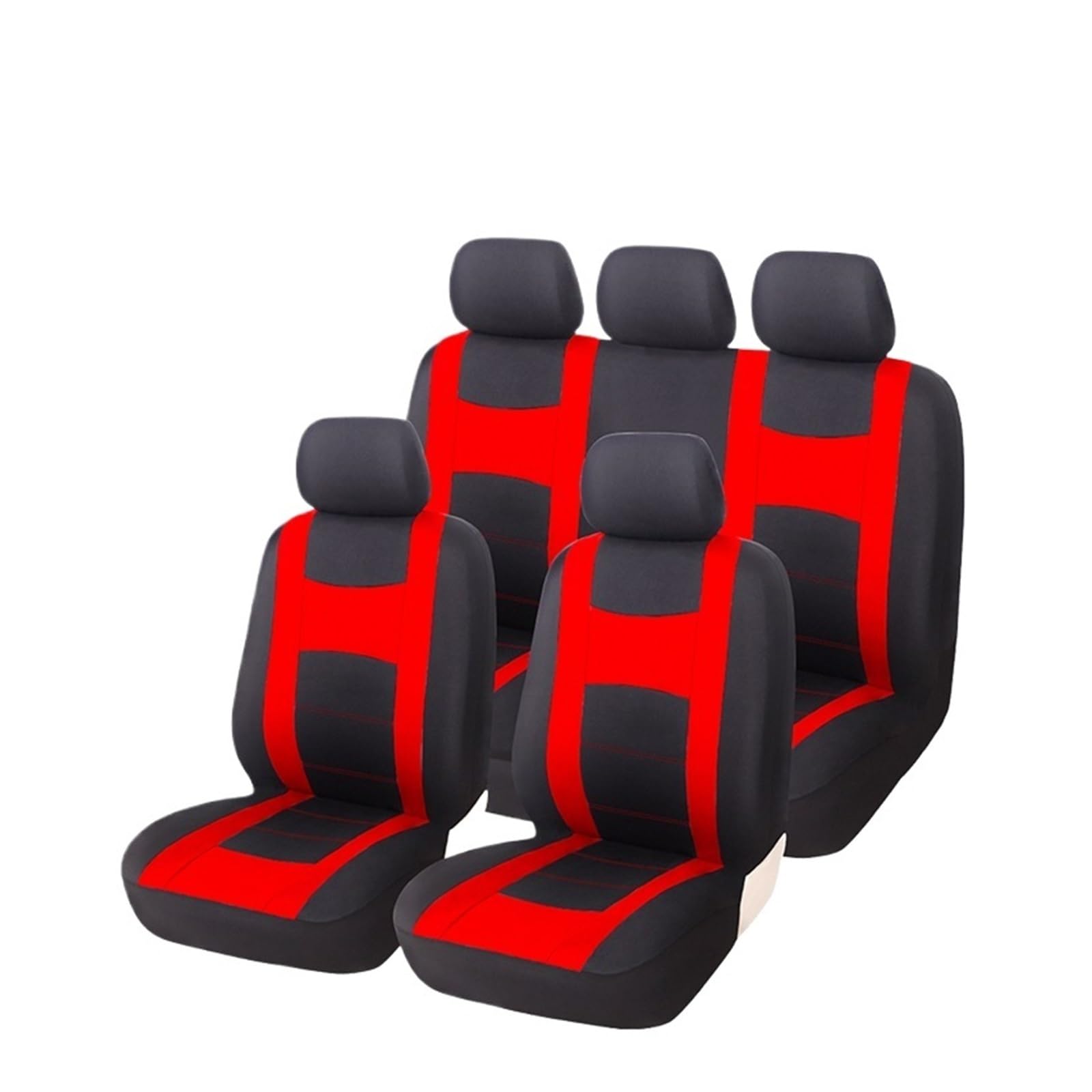 Autositzbezug Autositzbezüge Universal Auto Kissen Protektoren 9PCS Für Toyota Für Yaris 2006 Für Rav4 Für Xa30 Van-Sitzbezüge(Red Full Set) von XuYingBhd