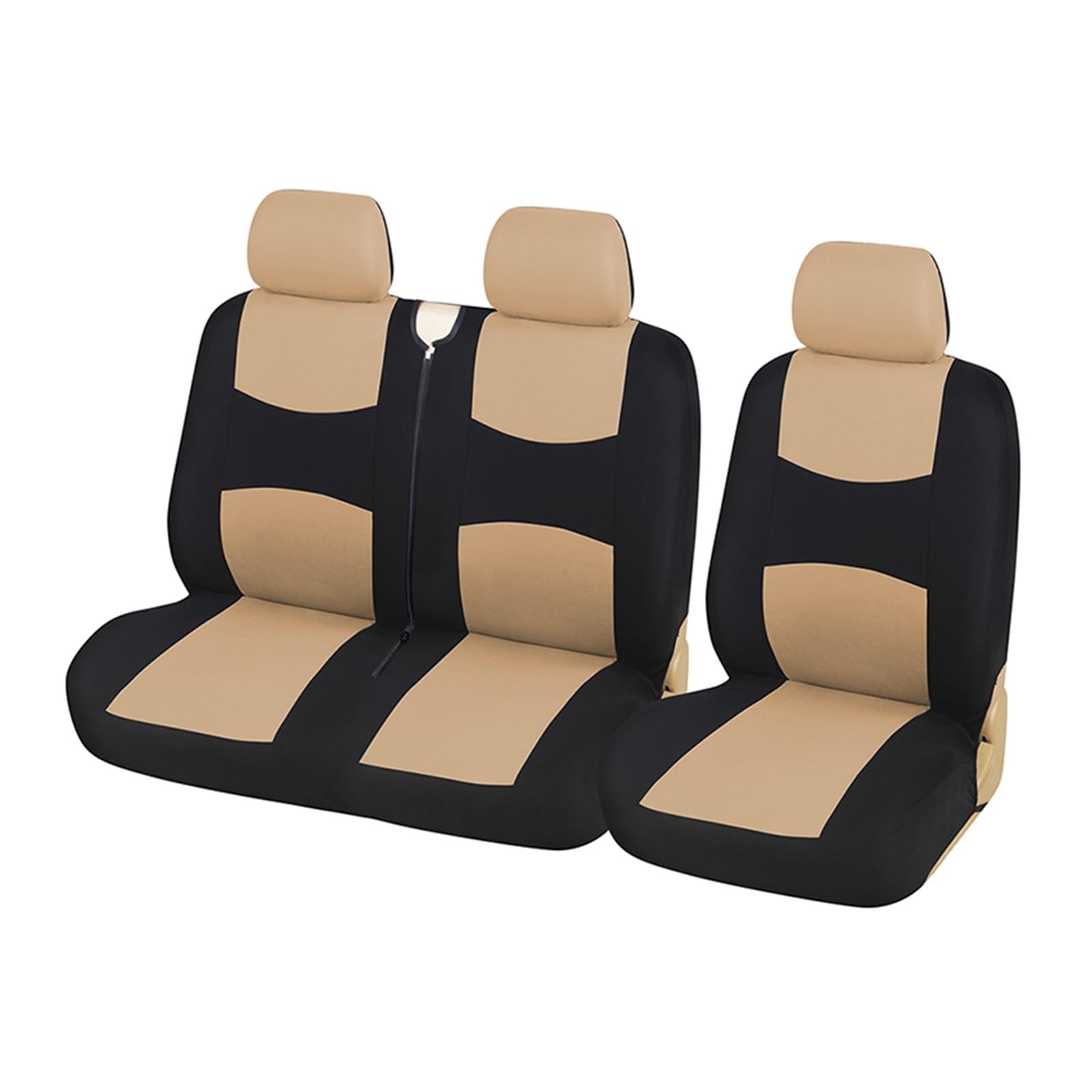 Autositzbezug Universal 1 + 2 Auto Sitz Abdeckung Schutzhülle Für LKW Innen Zubehör Für Citroen Für Jumpy 2016 Van-Sitzbezüge(BEIGE) von XuYingBhd