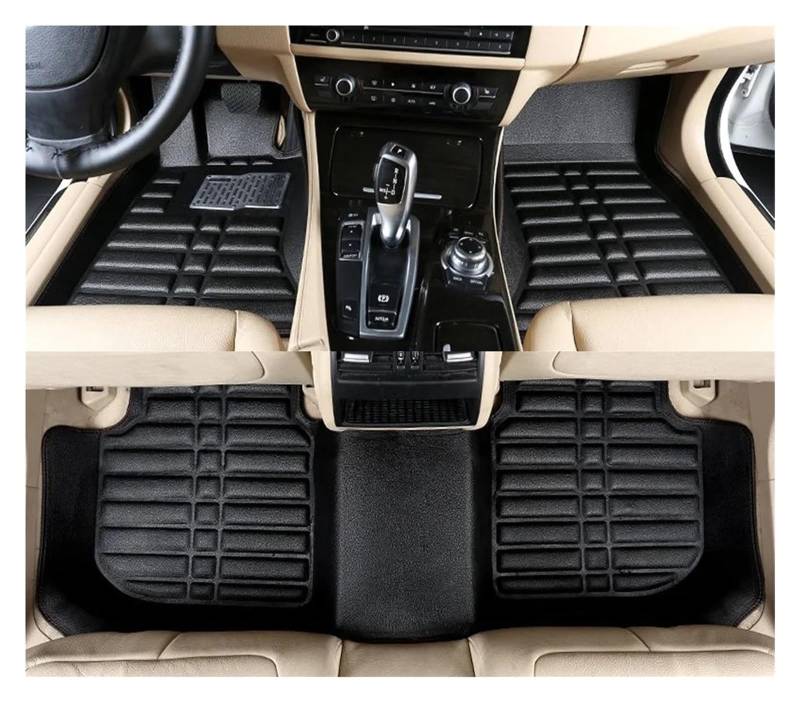 rutschfeste Allwetter Automatte Auto-Bodenmatte Individueller Leder-Panel-Liner Teppich Für VW Für T-Cross Für C11 Für Taigun Für GT 2019 2020 2021 2022 2023 2024 Autofußmatten(Black) von XuYingBhd