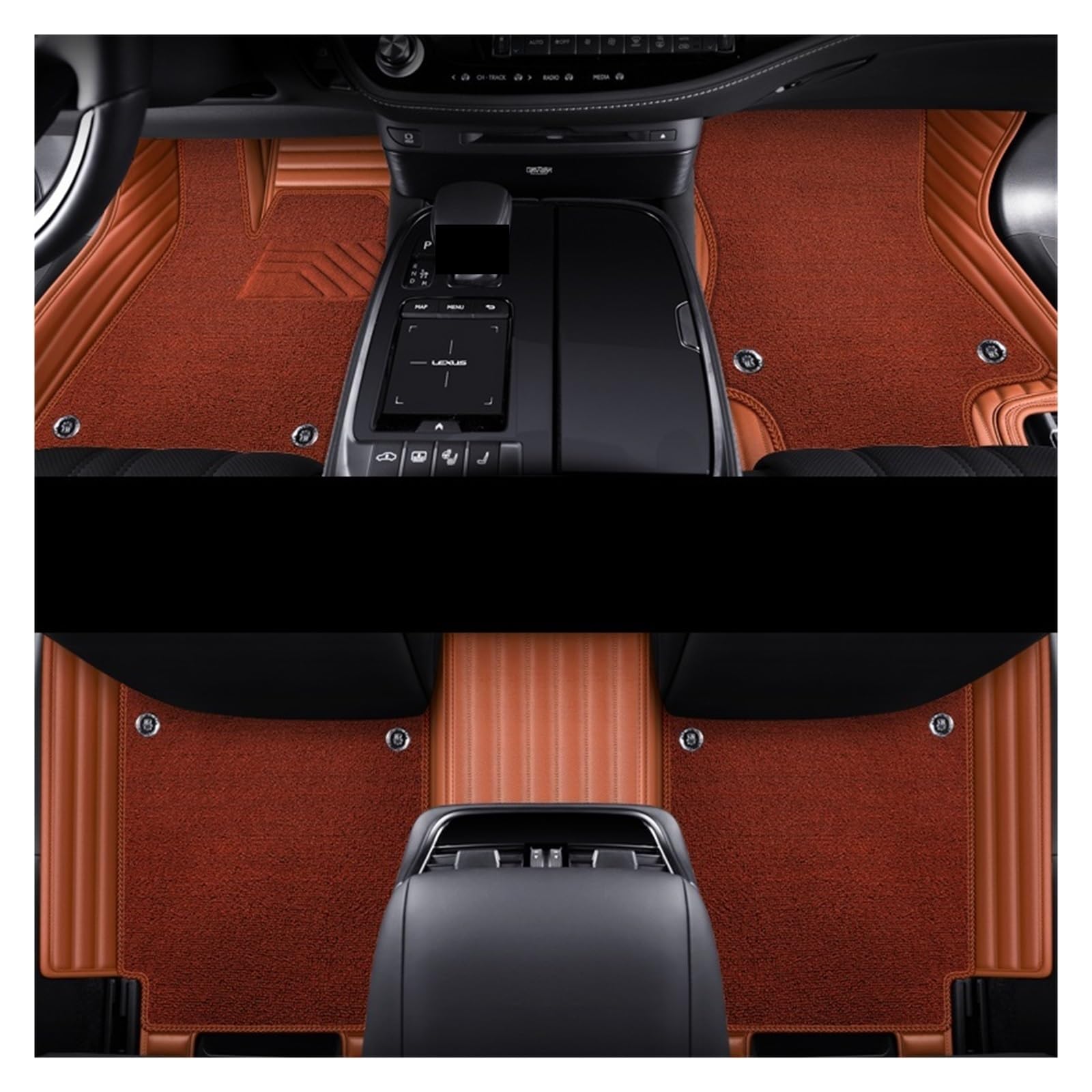 rutschfeste Allwetter Automatte Auto-Fußmatten Teppiche Styling Innenausstattung Für Range Für Rover Für Sport 2014 2016 2018 2020 2021 Autofußmatten(Double orange1) von XuYingBhd