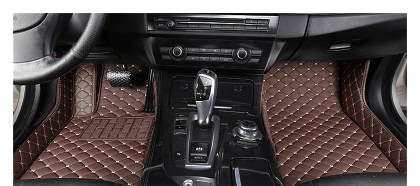 rutschfeste Allwetter Automatte Custom Car Fußmatten Spezieller Wasserdichter Lederteppich Für VW Für Tiguan 2017 2018 2019 Autofußmatten(Coffee) von XuYingBhd