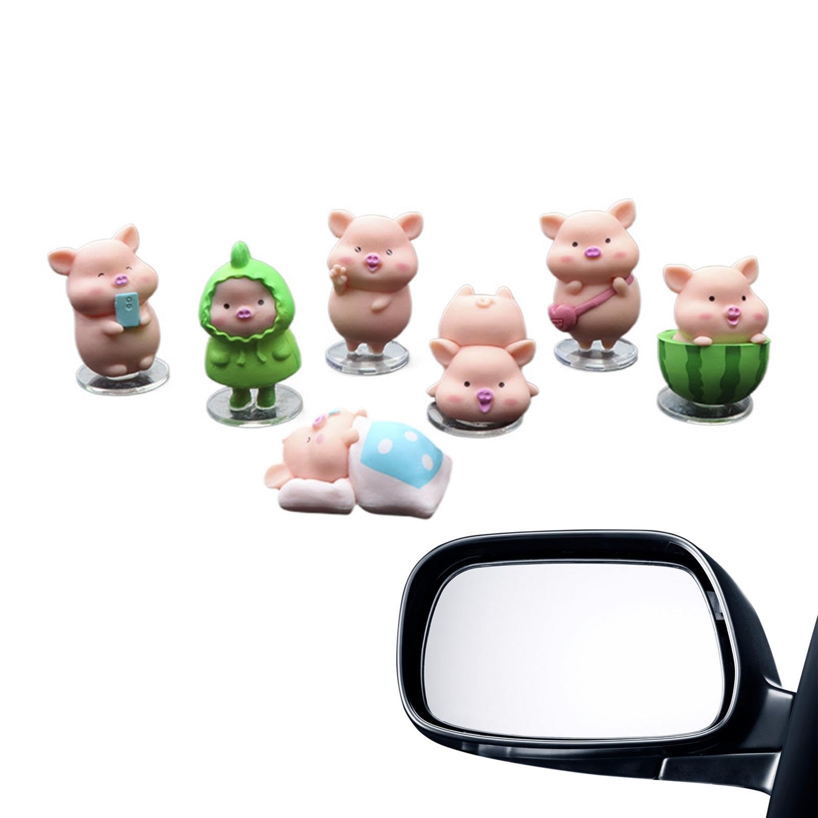 Xujuika Schweinchen für das Armaturenbrett im Auto, Schweinchen-Armaturenbrett-Ornament | Mini-Schweinchen-Figuren, niedliche Auto-Armaturenbrett-Ornamente - Miniatur-Schwein-Armaturenbrett-Dekor – von Xujuika