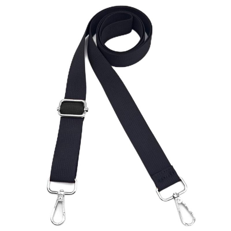 Xundefeng 2.5cm Schwarz Breiter Taschengurt Verstellbarer Schultergurt für Taschen Taschengurte zum Wechseln Schulterriemen - Silber Clip von Xundefeng