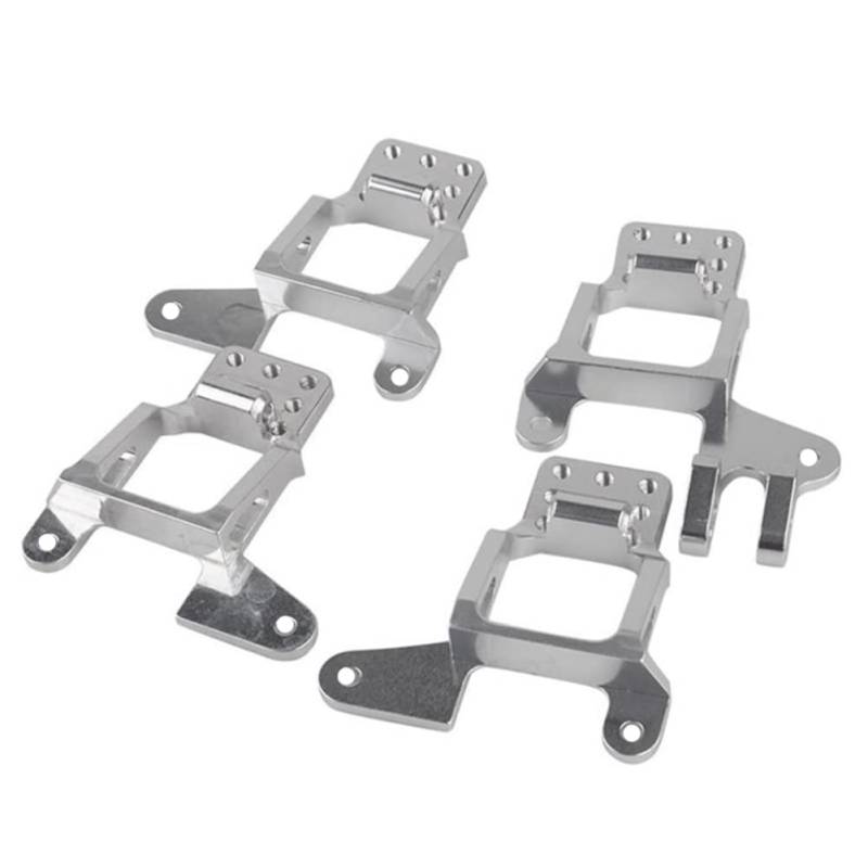 Xuodawer 4 STÜCKE Aluminium Stoßdämpferhalterung Vorne und Hinten für 1/10 RC Crawler -4 TRX4 Upgrade-Teile Universal, Silber von Xuodawer